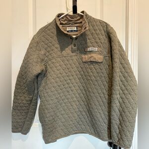 Magellan Outdoors Quilted Pullover Medium Classic Fit Olive Green Snap Front